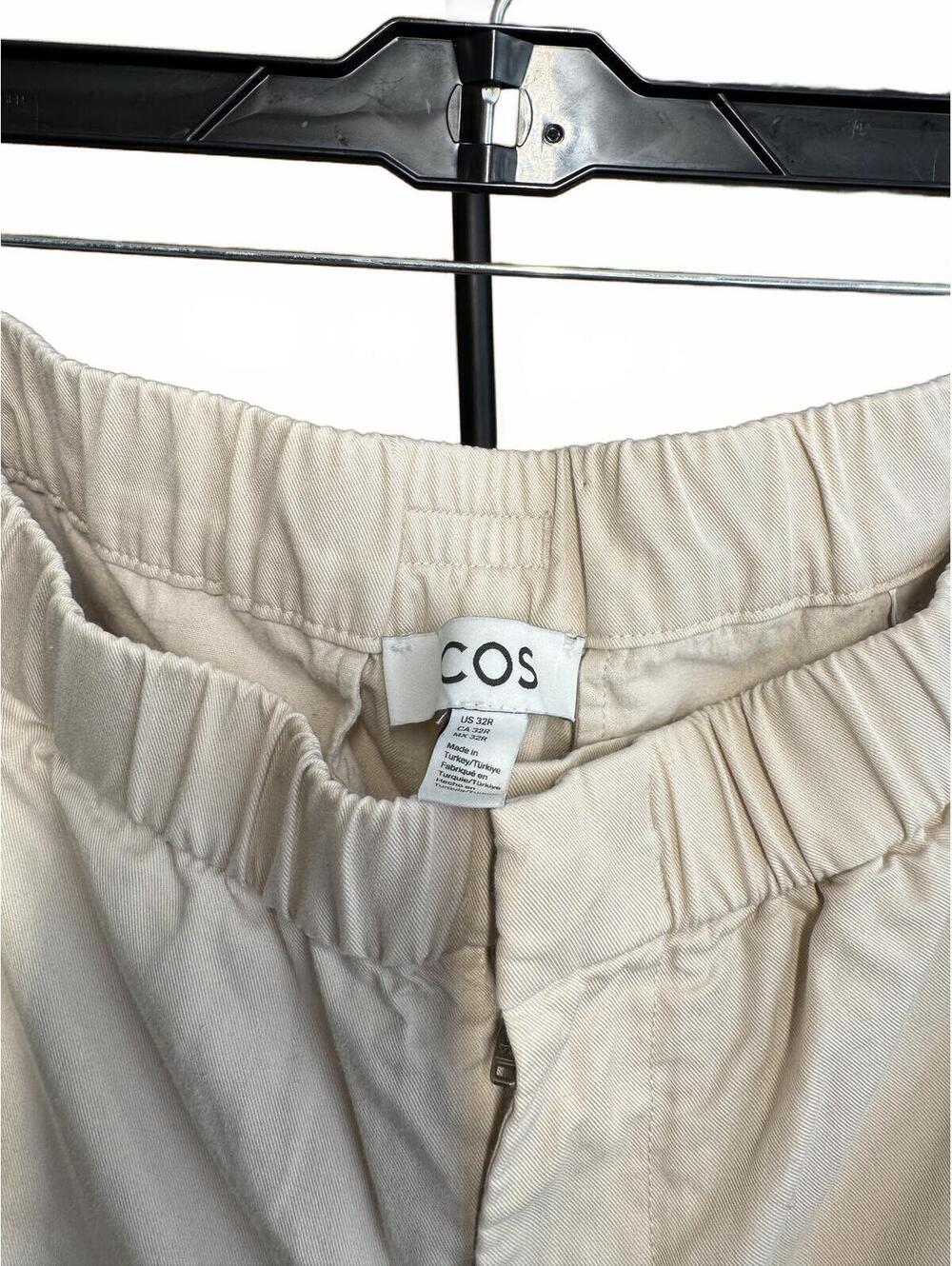 COS Cream Elastic Waist Pants